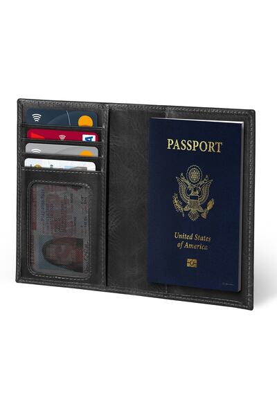 OttoAngelino Otto Angelino Leather Passport Case Wallet - Rfid Protected - Unisex