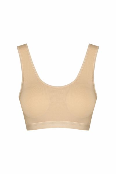 by İGP Women's Skin Colored Sports Thick Strap Padded Bustier Bra - Trendyol