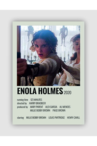 fırsatlar diyarı Enola Holmes Film Info Card Bilgi Kartı Duvar Posteri
