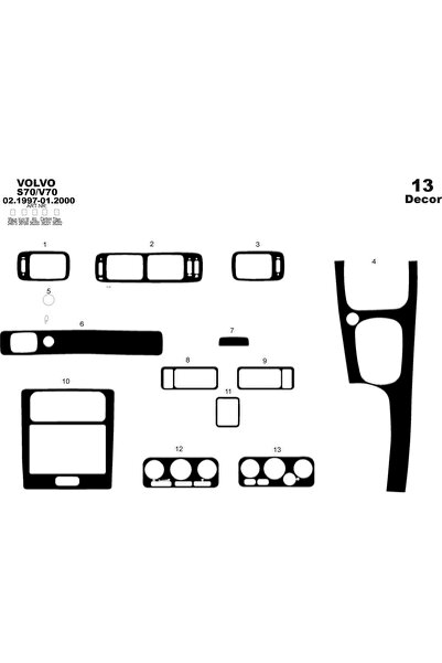 meriç cockpit design ميريتش ®   فولفو S70 / V70 توريدات أمامية مطلية باللون ا...