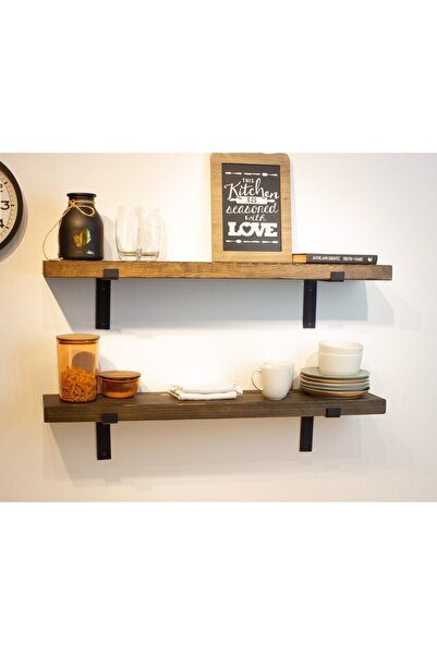 Karadeniz Dizayn 14x60 Cm 2'li Demir Ayaklı Raf