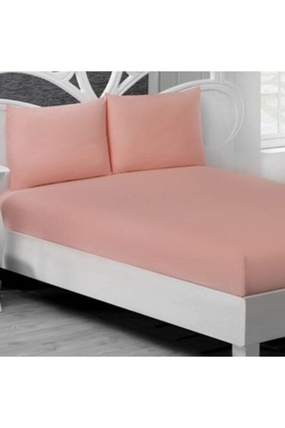 Sarev Single Salmon Color Fitted Elastic Sheet 100x200 Cm Salmon