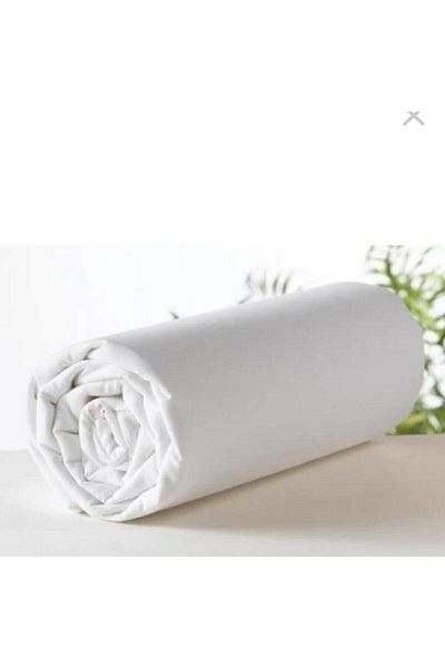 Sarev White Fitted Double Elastic Bed Sheet - 180x200 Cm V50