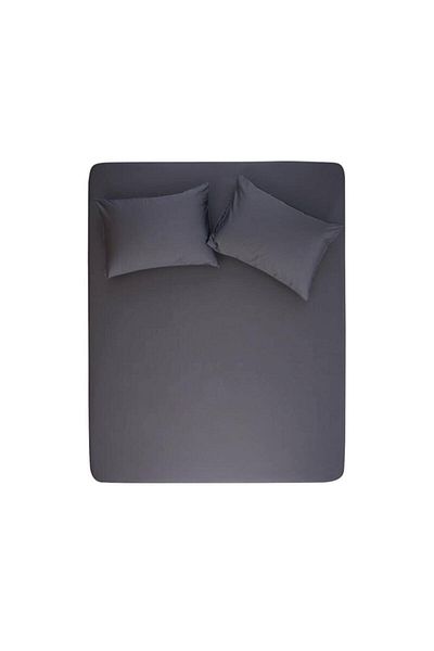 Sarev Anthracite Double Elastic Sheet and Pillow Case 200x200 Cm Anthracite 200v78