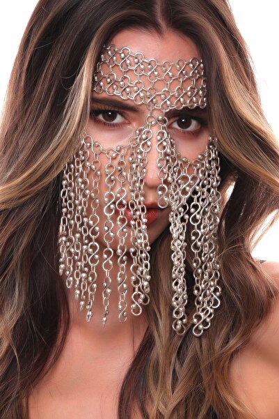 LABALABA Kadın Antik Gümüş Kaplama Ayarlanabilir El Yapımı Peçe