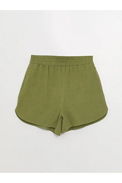 LC Waikiki Vision Damen-Shorts mit elastischem Bund und Leinenoptik