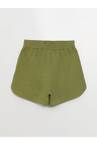 LC Waikiki Vision Damen-Shorts mit elastischem Bund und Leinenoptik