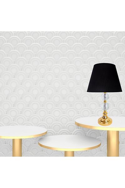 Dekovien Black Modern Crystal Gold Metal Lampshade - Standing Fabric Abd0077
