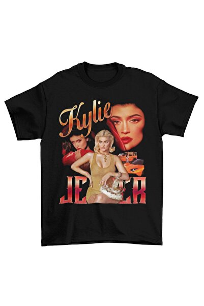 Urbanstadt Kylie Jenner 90’s Vintage Tee Siyah Tişört Baskılı Unisex Pamuklu