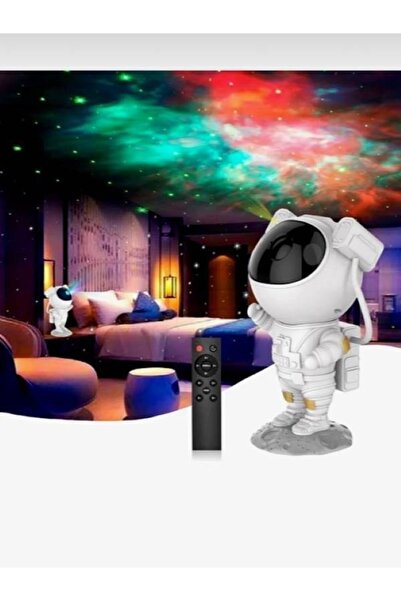 Deco Elit Projektör Astronot Işıklı Galaksi Yıldız Samanyolu Projeksiyon Gece Lambası