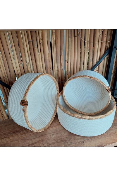 HandmadeSNM Σετ Καλαθιού 3 τεμαχίων, Οργανωτής, Οργανωτής, 100% Χειροποίητο Διακοσμητικό Καλάθι