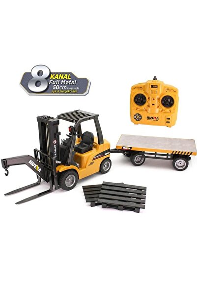 Huina 1/10 Yüksek Kalite Rc Model 16 Kanal Dorseli Forklift Uzaktan Kumandalı Metal Iş Makinası
