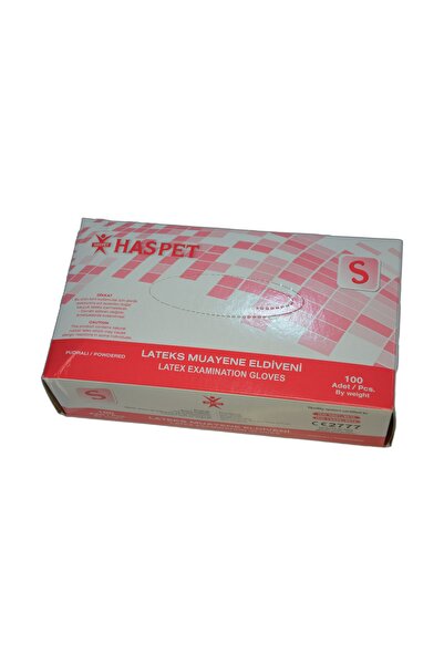 Has-Pet Haspet White Latex Powdered Gloves Size S 100 Pcs