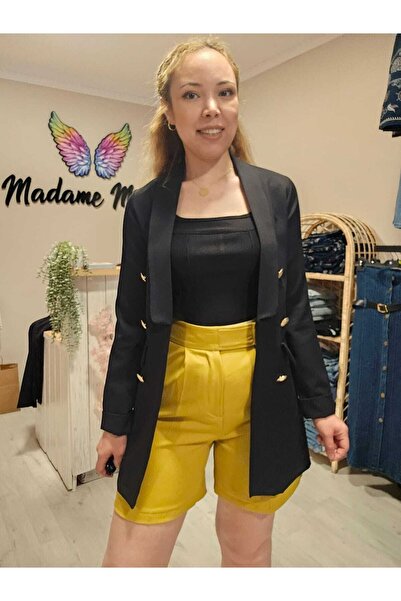 MADAME MELEK Жіночі шорти з подвійною тканиною, плісировані, на липучках, з кишенями