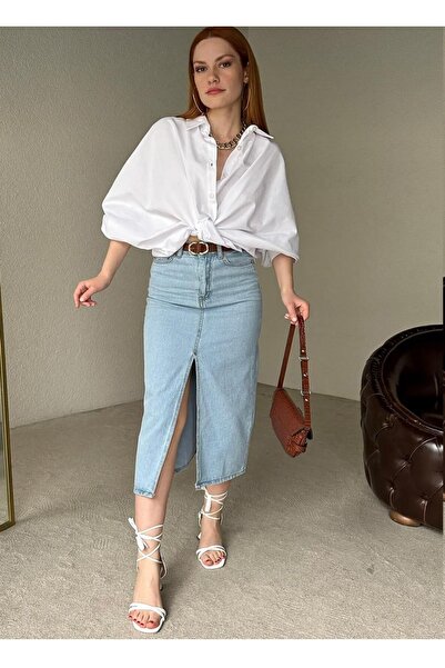 LAMİRAMOOD Джинсова спідниця міді з високою талією Karetek