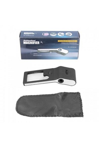 Bosile 3x 10x Jeweler Pocket Magnifier 55x Microscope with Multi-Functional LED Light.