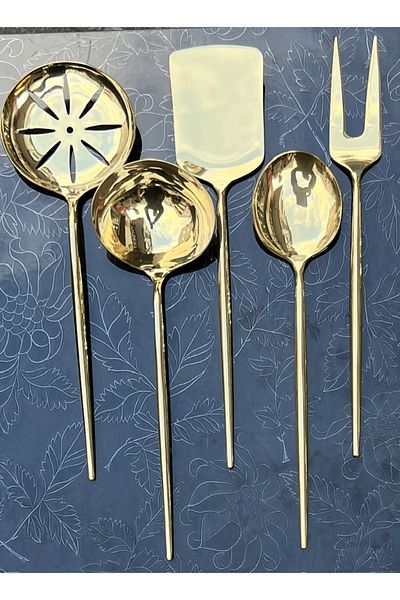 Demir Çeyiz 5 Piece Elite Service Set Gold 18/10