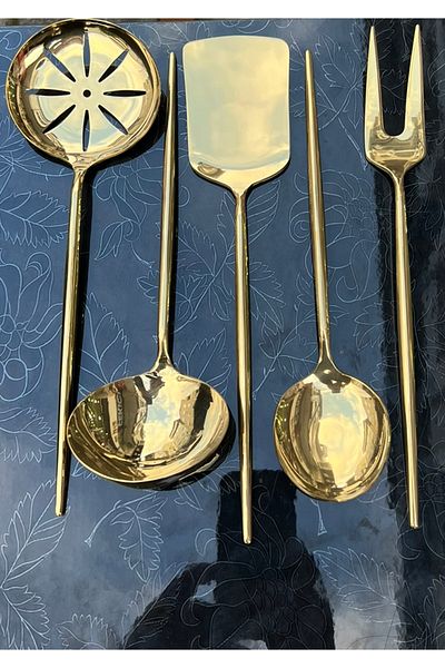 Demir Çeyiz 5 Piece Elite Service Set Gold 18/10