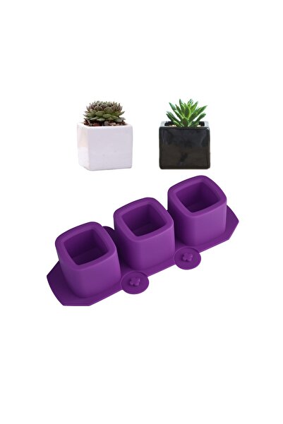 Getshop Alışveriş Pazarı Epoksi Silikon Çoklu Kare Saksı Ve Mumluk Kalemlik K...