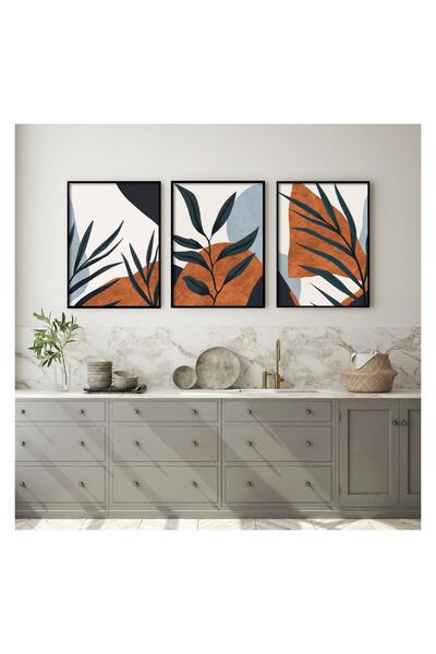 Gepetto Wood Ahşap 3'lü Soyut Tablo