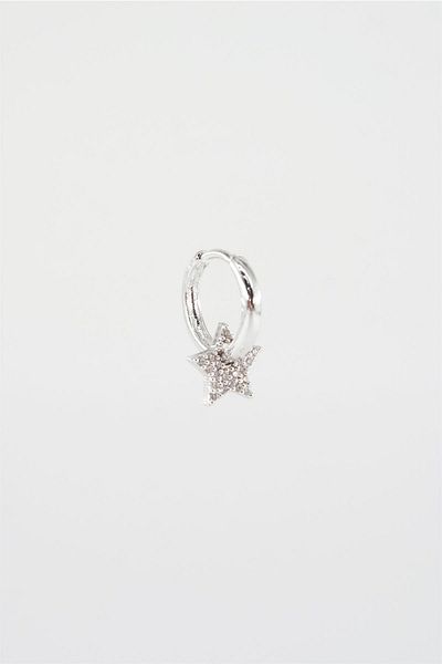 By Zeyna Aksesuar Zircon Stone Star Figure Helix Earrings - Women, 1 Piece