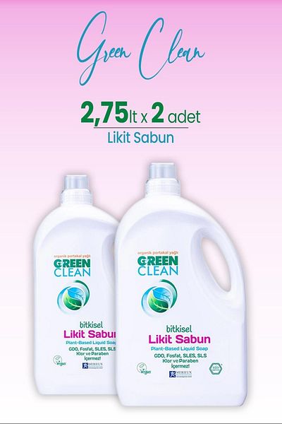 Green Clean Liquid Soap 2.75 Lt X 2 Pieces