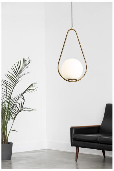 aviserra Armut Model Modern Eskitme Tekli Beyaz Camlı Sarkıt Avize