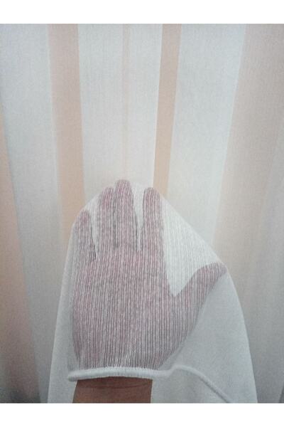 MebelPort Curtain Döner Tül Perde Kar Desen 1/3 Sıklıkta Boru Pileli Perde