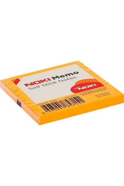 Noki Adhesive Note Paper 80 Sheets 76x76mm Orange 12164 (12 Pieces Pack)