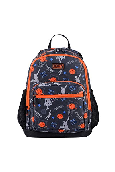 Generic Brand Rucsac școlar Ot-basket Negru Mu-0440