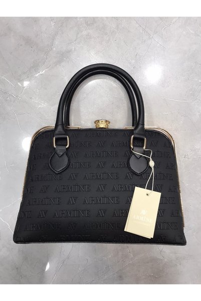 Armine 339 Black Laser Bag Women's Accessory with Hand and Shoulder Strap