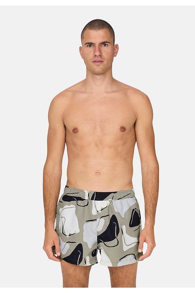 Only & Sons Elastischer Bund und seitliche Eingrifftaschen in der Badehose TODD Bade-Şortlar