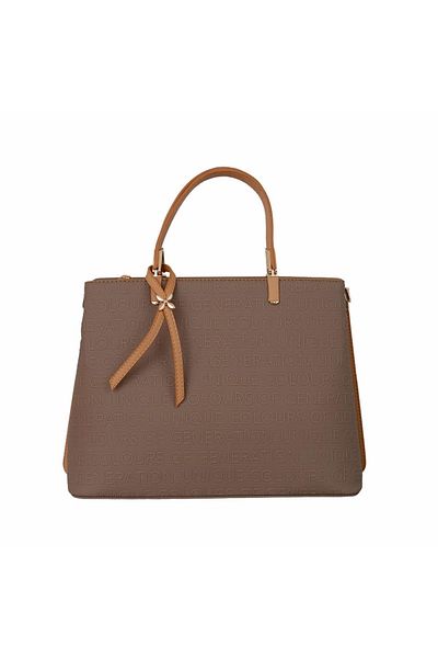 Bagacar Чанта за през рамо и ръка от изкуствена кожа Mink Camel M814