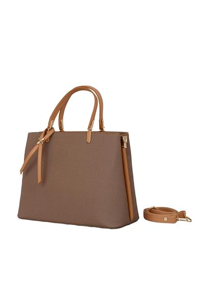 Bagacar Чанта за през рамо и ръка от изкуствена кожа Mink Camel M814