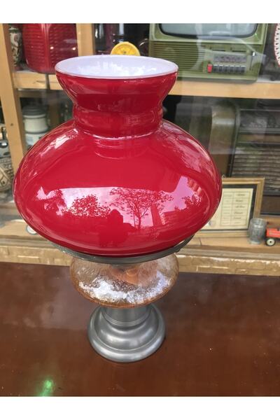 Kosmos Fransız kosmos opalin camlı gaz lambası 39 cm boyunda