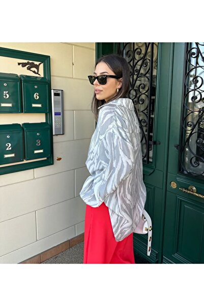 Laluvia Dámská košile oversize se vzorem z viskózové tkaniny