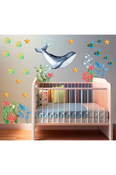 Aysprint مجموعة ملصقات مفهوم الحوت والأسماك البحرية Uw25759538