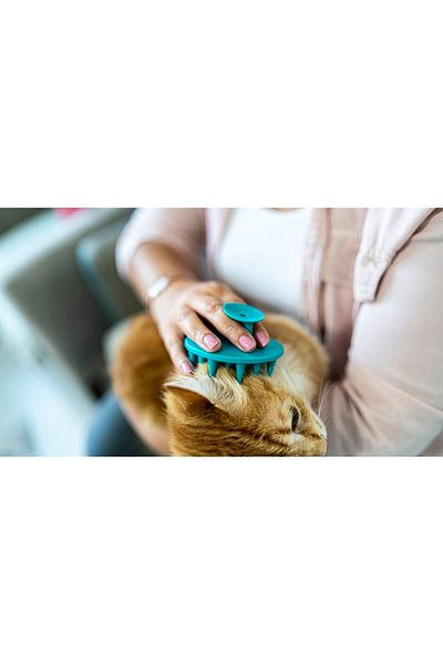 ATA HOME Soft Silicone Tip Cat Dog Scratching Washing Brush Comb with Suction Cup