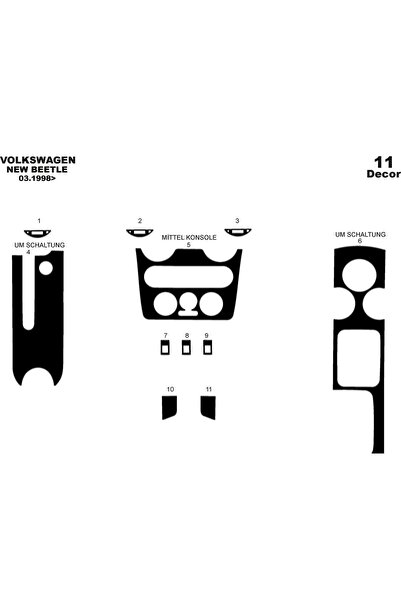 meriç cockpit design ميريك® فولكس فاجن نيو بيتل غطاء الطوربيد الأمامي باللون ...