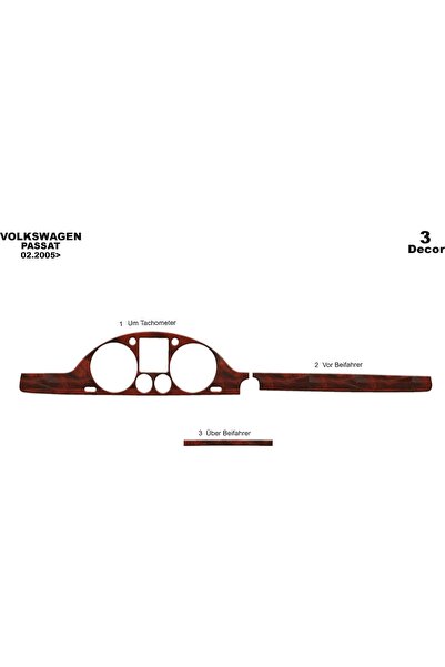 meriç cockpit design ميريتش ®   فولكس واجن باسات تراك أمامي مطلي بالماهوجني 3...