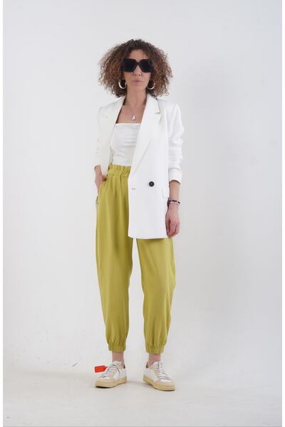 Zelish My Sister Pistacije zelene elastične pantalone za struk i noge