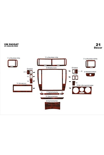 meriç cockpit design ميريتش ®   فولكس واجن باسات تنجيد أمامي أسود لامع 21 قطع...