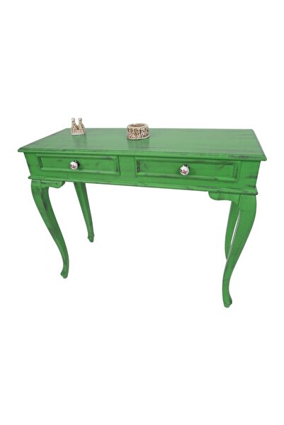 Evim Hizmet 100 Cm Çekmeceli Yeşil Eskitme Makyaj Masası