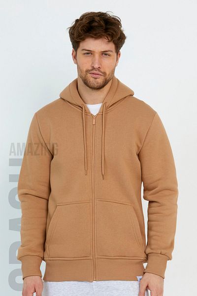 AMAZING CRASH Καφέ Unisex Φούτερ με κουκούλα με τρία κλωστές Basic