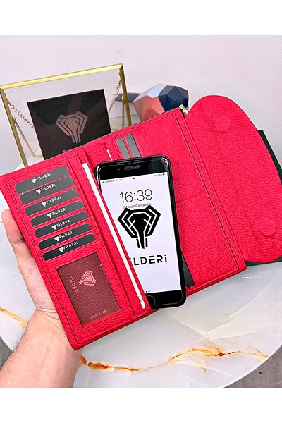 Fil Deri Дамски портфейл от естествена кожа с отделение за телефон 2049