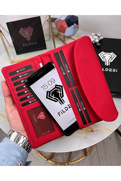 Fil Deri Genuine Leather Women's Wallet with Phone Compartment 2049