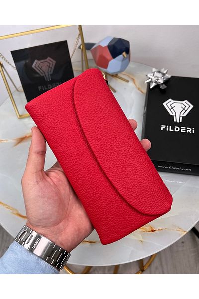 Fil Deri Genuine Leather Women's Wallet with Phone Compartment 2049