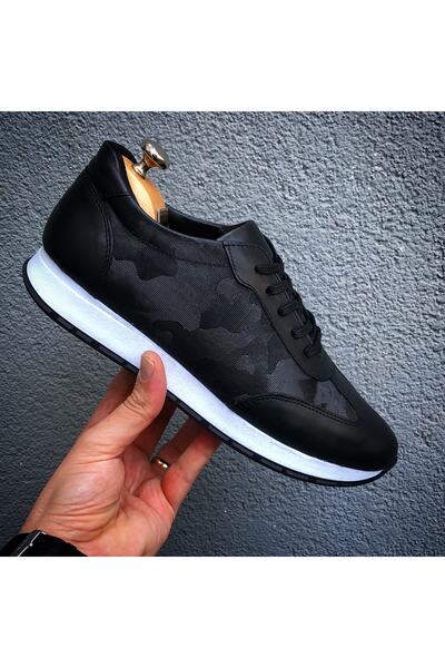 Martinetto Pánská obuv s černým maskovacím vzorem z pravé kůže