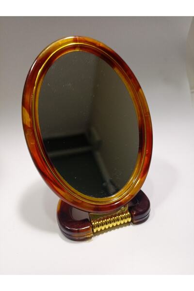 abnturk Çift Taraflı Büyüteçli Ayna 145x105mm Oval Makyaj Kozmetik Aynası Şık...
