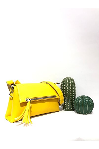 Piedra Жовта функціональна жіноча сумка з кришкою та застібкою-блискавкою